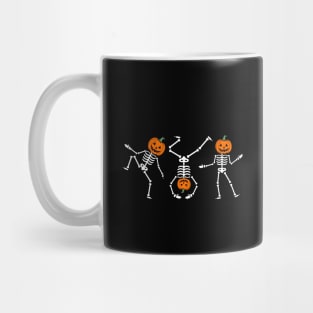 Pumpkin Head Skeletons Dancing Spooky Vibes Halloween Party Costume Mug